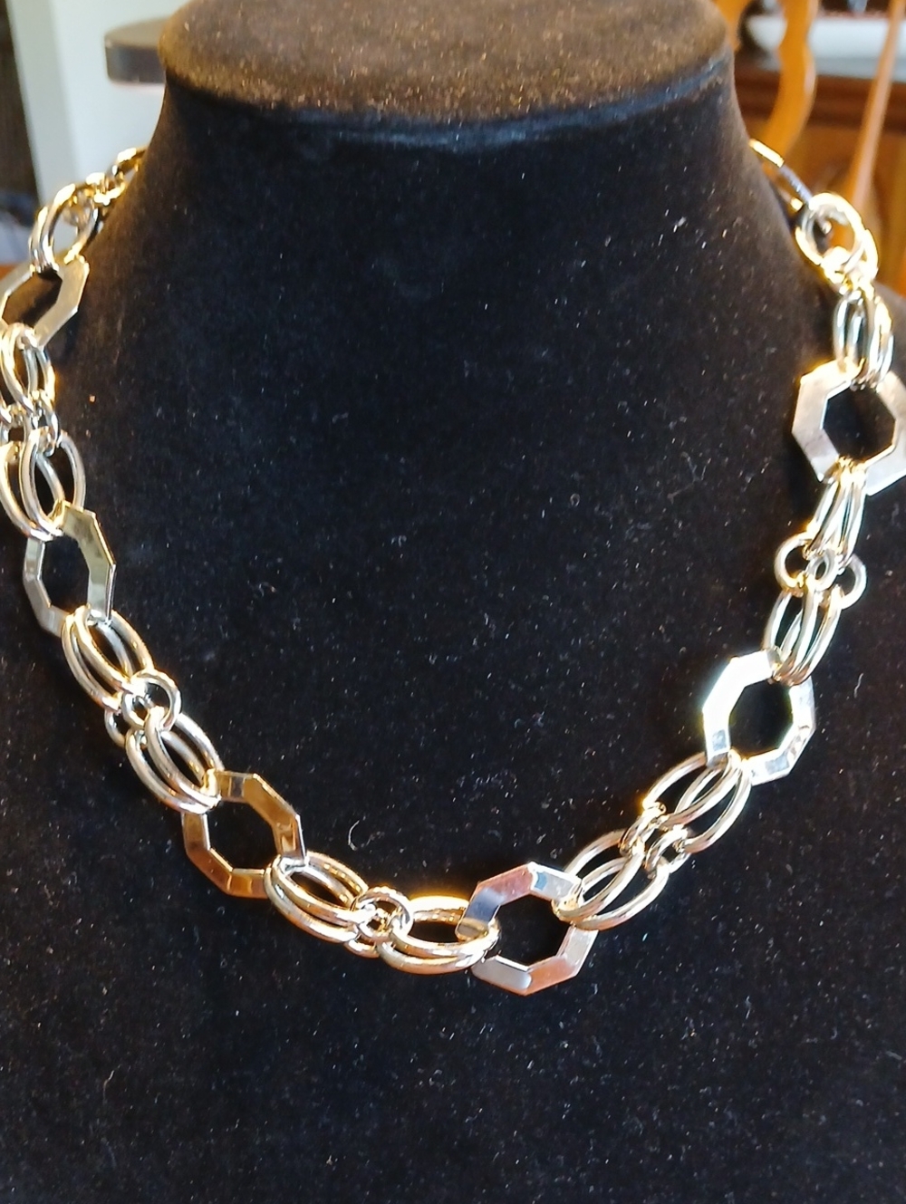 Premier Designs Gold-Tone Octagonal & Oval Link Necklace
